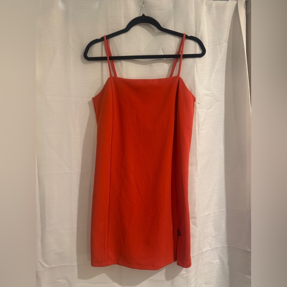 H&M Vibrant Red/Orange Dress with Adjustable Straps